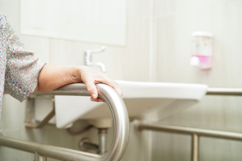 Close-up of a Secure Shower Grab Bar